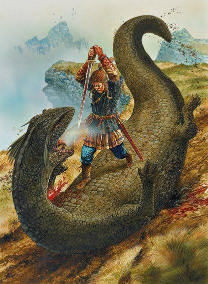 knight slaying dragon